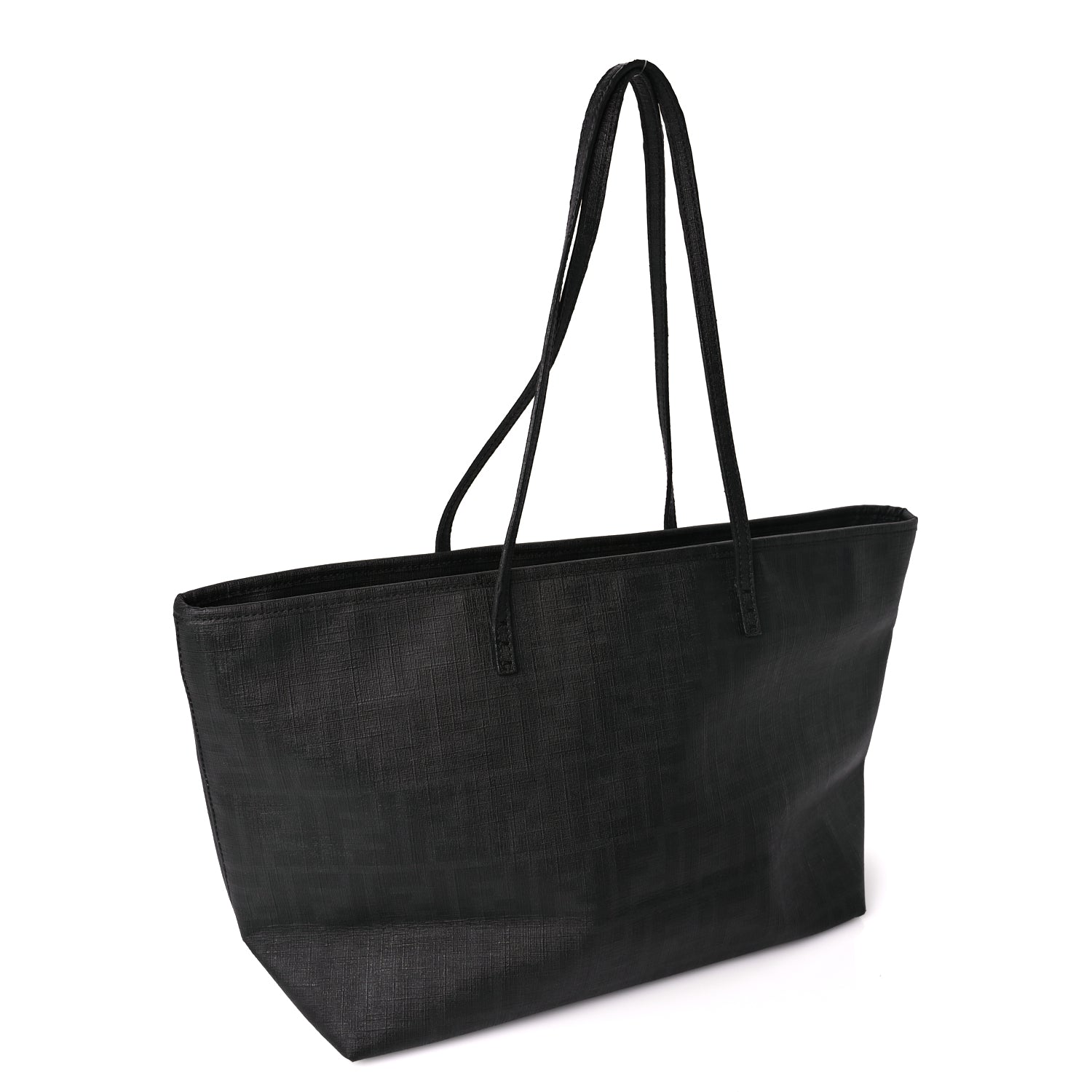 Fendi Zucca Spalmati Small Roll Tote Black