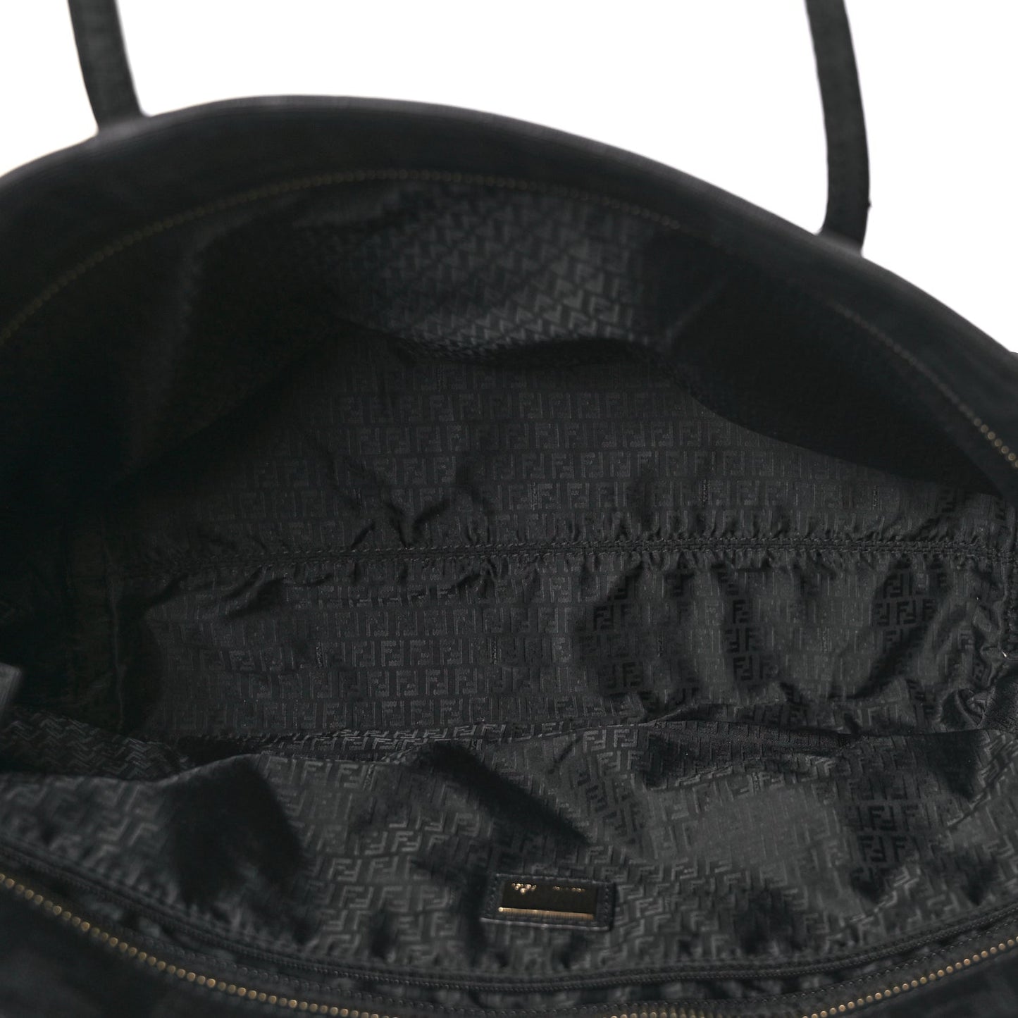 Fendi Zucca Spalmati Small Roll Tote Black