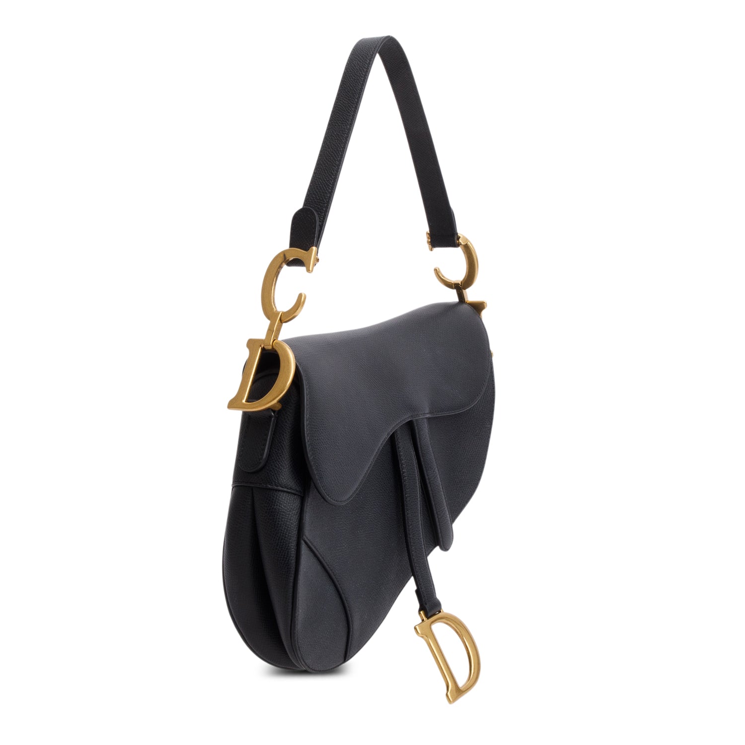 Christian Dior 2021 Black Grained Calfskin Saddle Bag