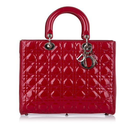 Dior Cannage Dior Patent Leather Satchel (SHG-30092)