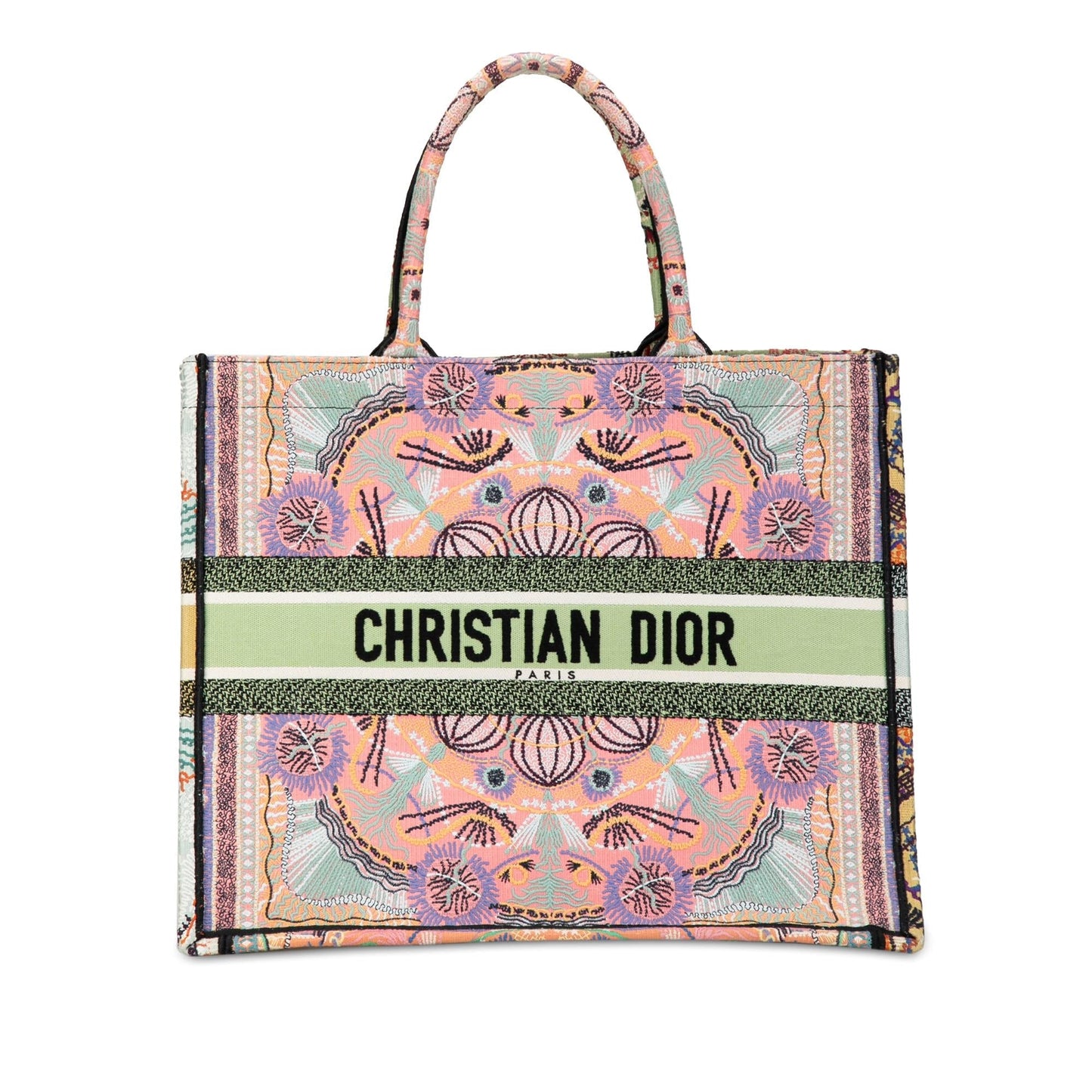 Dior Cruise Large Lights Embroidered Multicolor Canvas Book Tote (SHG-VjfxC8)