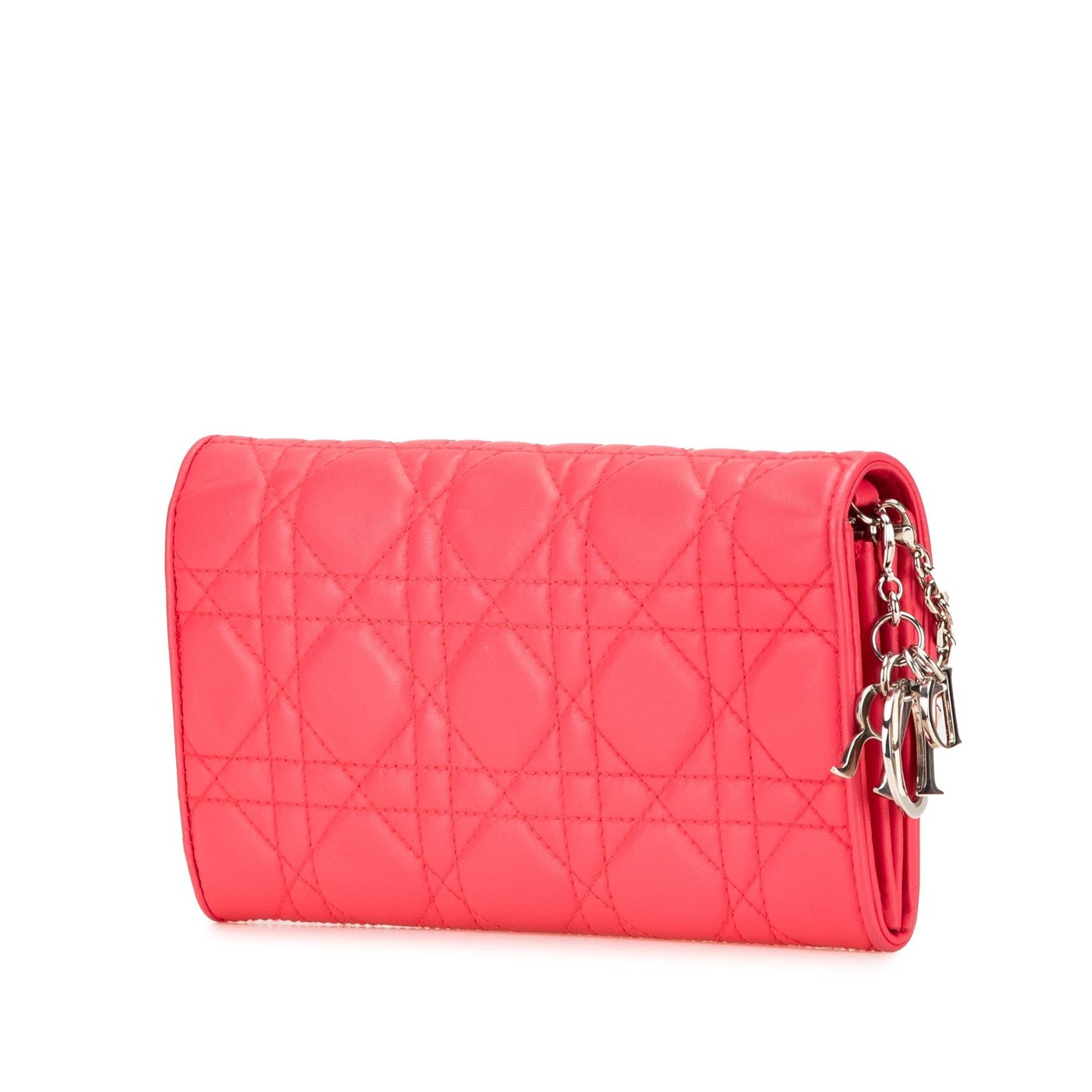 Dior Lambskin Cannage Lady Dior Wallet On Chain