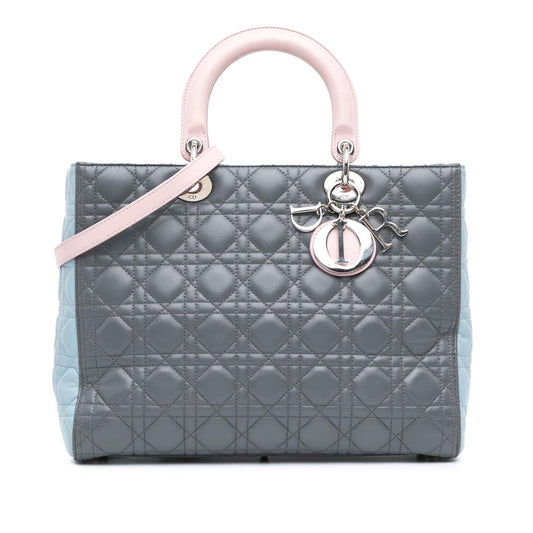 Dior Large Bicolor Lambskin Cannage Lady Dior