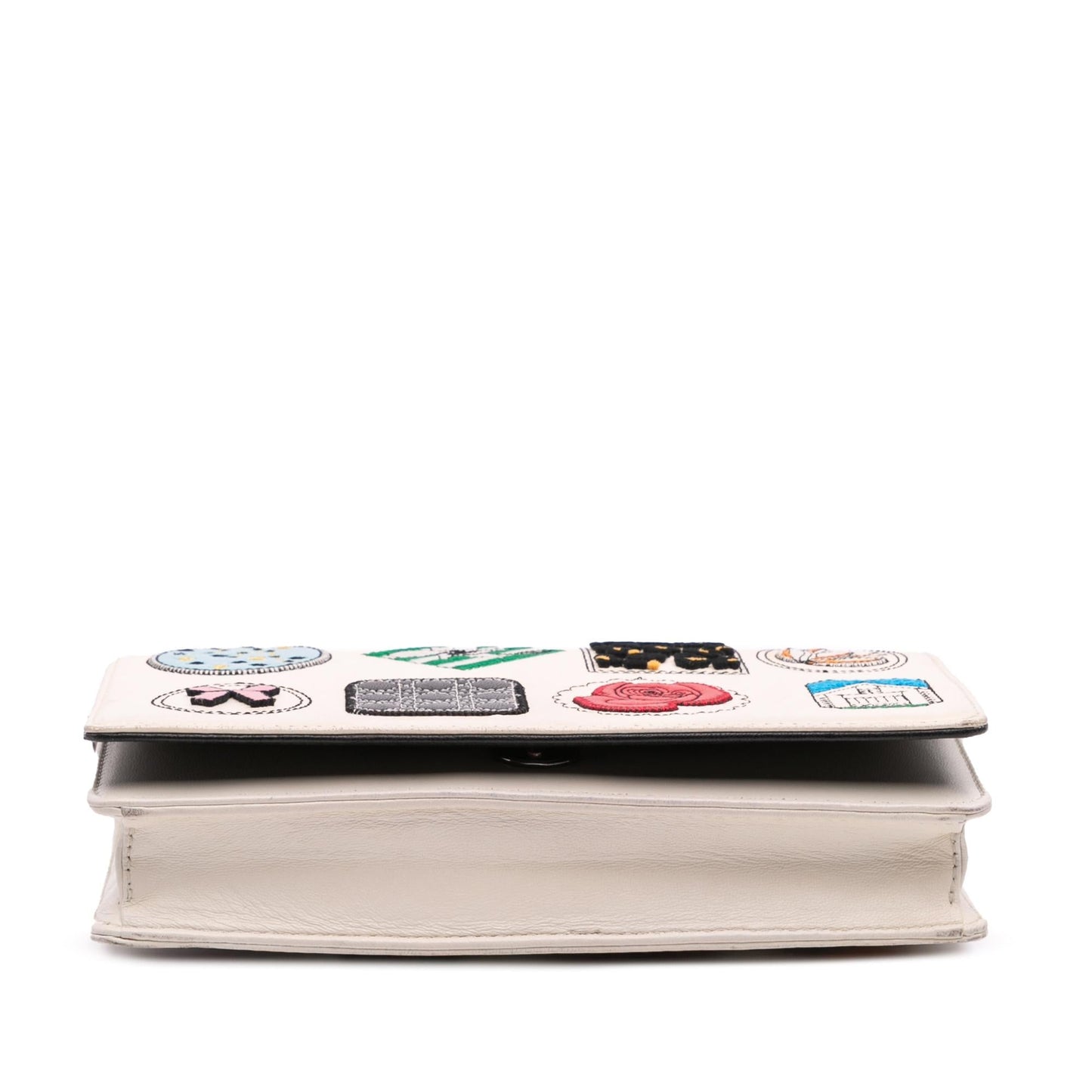 Dior Leather Patch Embellished Wallet on Chain