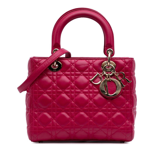 Dior Medium Lambskin Cannage Lady Dior
