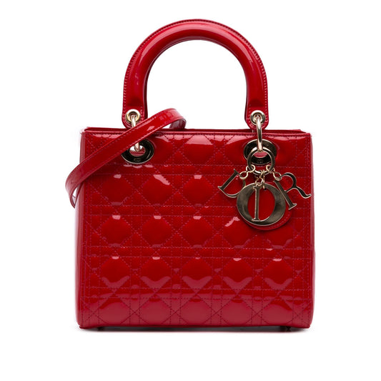 Dior Medium Patent Cannage Lady Dior
