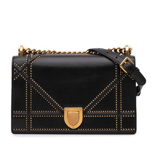 Dior Medium Studded Lambskin Diorama Flap