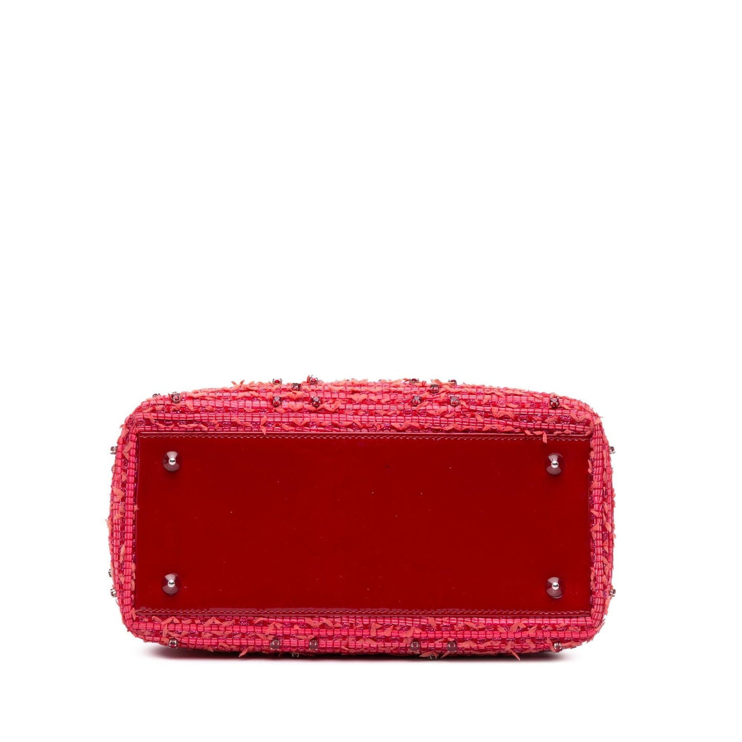 Dior Medium Tweed Fringe Rhinestone Lady Dior