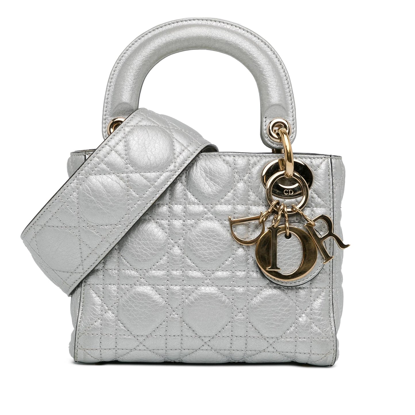 Dior Mini Metallic Calfskin Cannage Supple Lady Dior (SHG-SgmKqY)