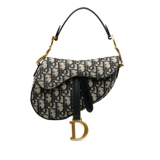 Dior Mini Oblique Canvas Saddle Bag