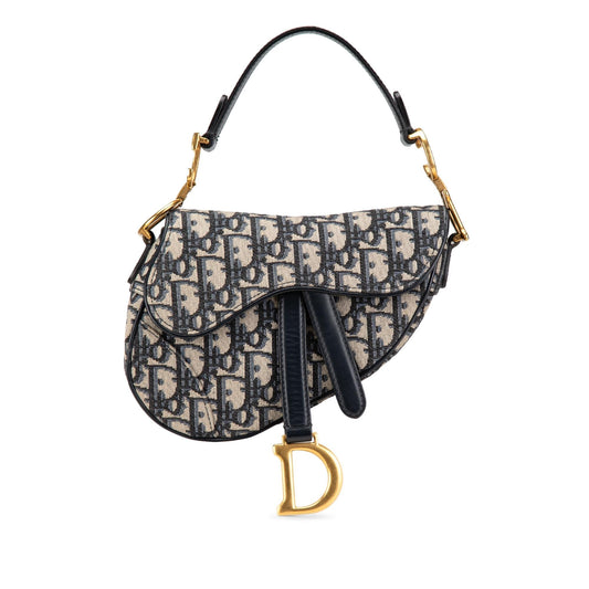 Dior Mini Oblique Canvas Saddle Bag