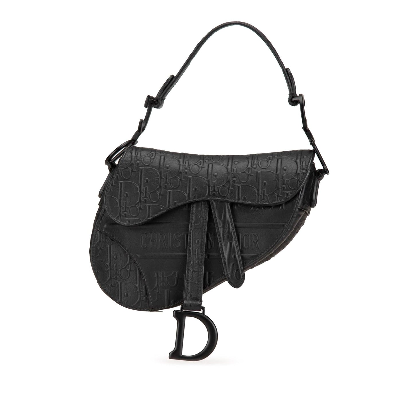 Dior Mini Oblique Embossed Calfskin Saddle Bag