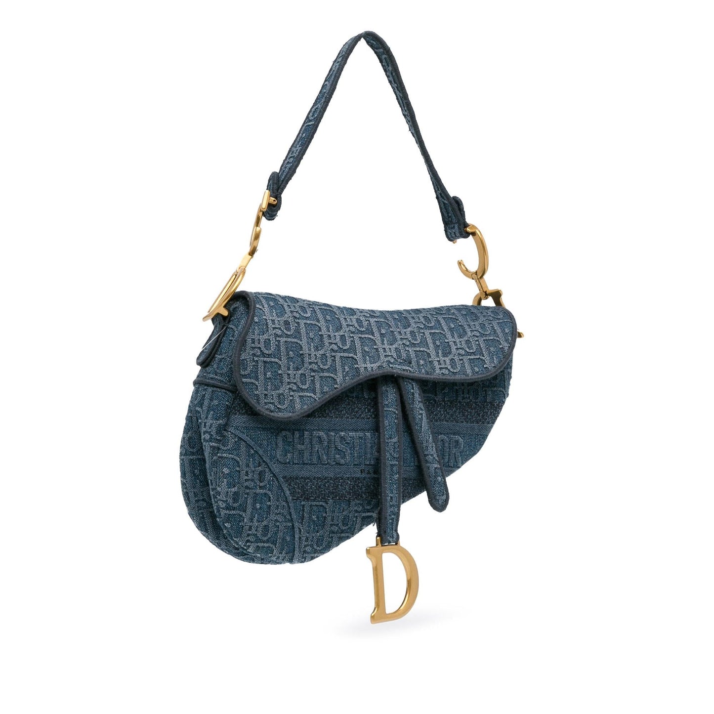 Dior Oblique Denim Saddle Bag (SHG-2rS5TK)