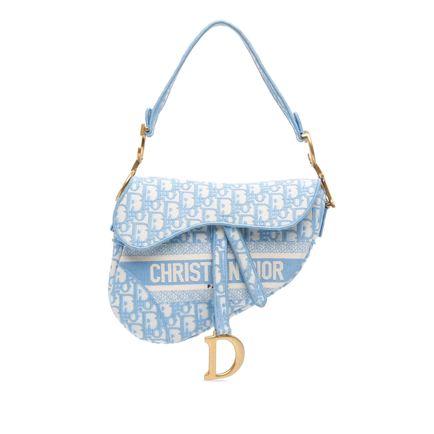 Dior Oblique Embroidered Canvas Saddle Bag
