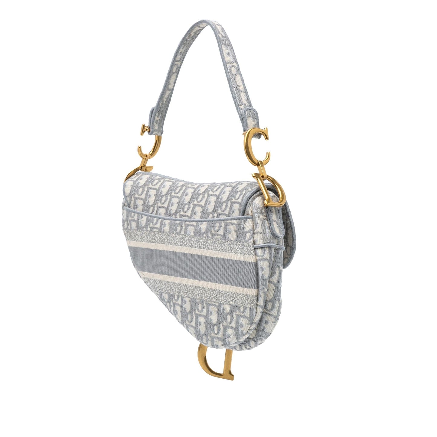 Dior Oblique Embroidered Canvas Saddle Bag