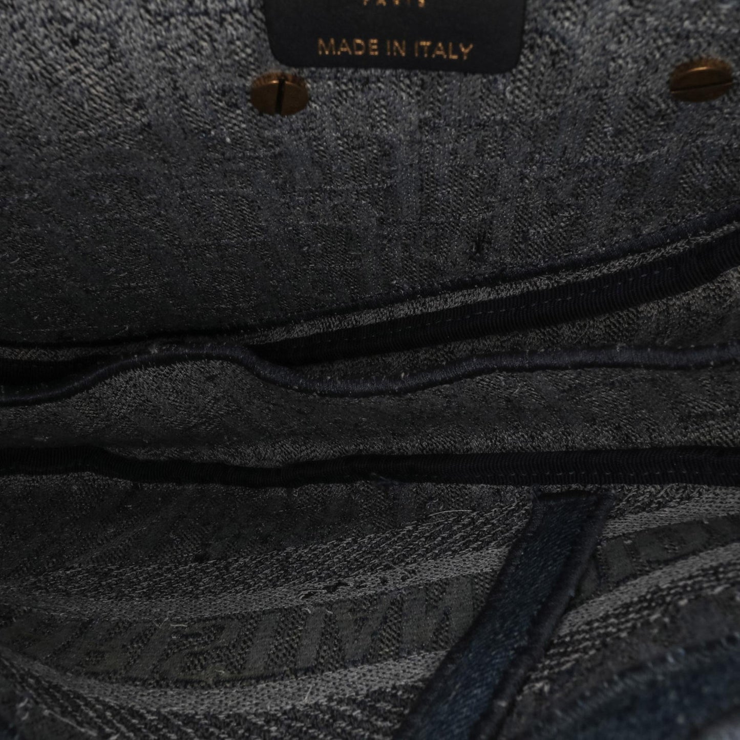 Dior Oblique Embroidered Denim Saddle Bag