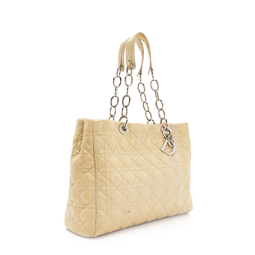 Dior Patent Leather Soft Large Shopping Tote - FINAL (SHF-20104)