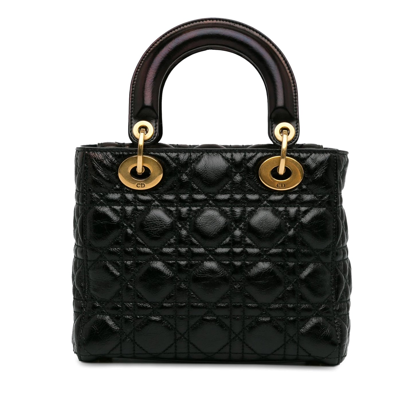 Dior Small Crinkled Patent Cannage Lucky Badges My Lady Dior (SHG-Skvge5)