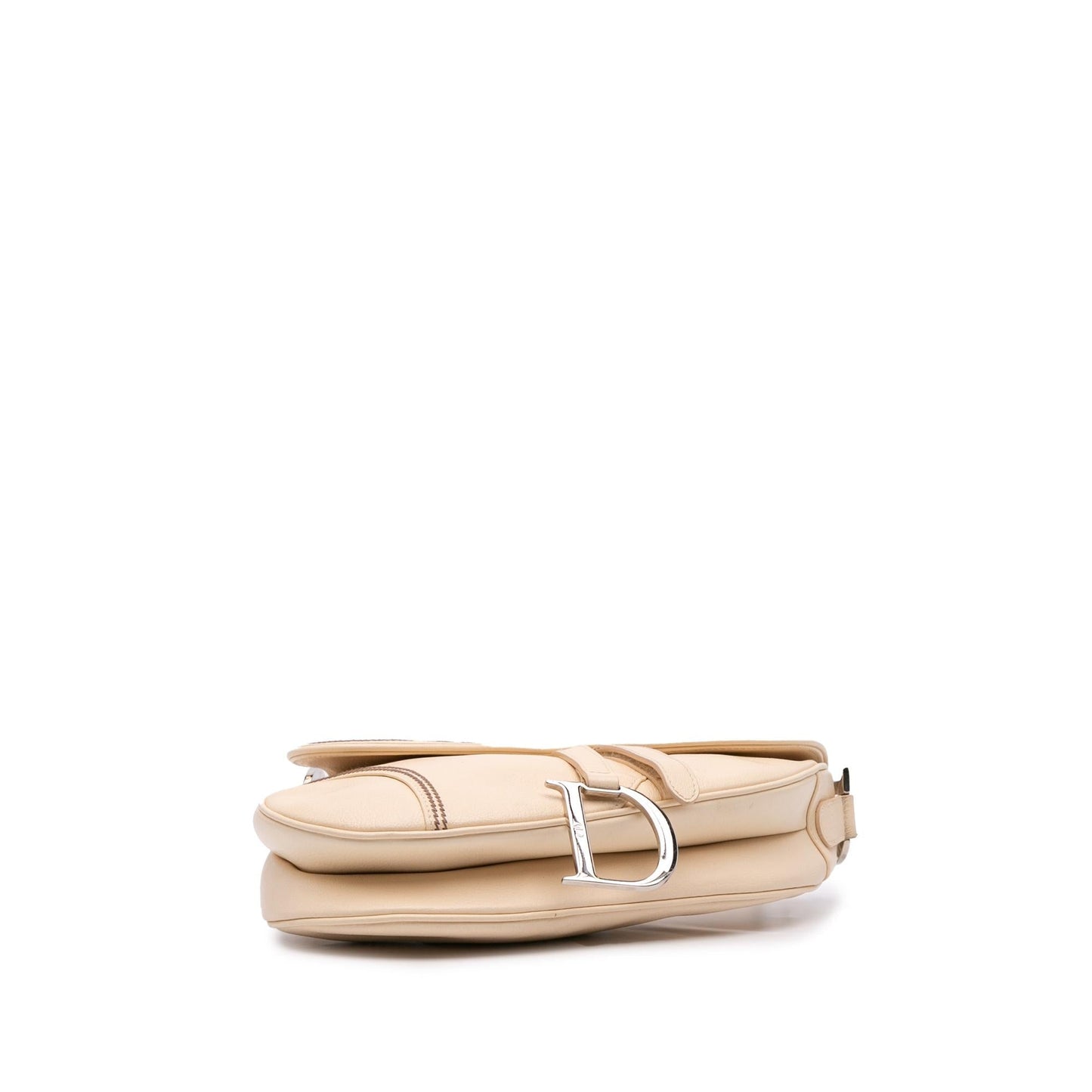 Dior Woven Trim Grained Calfskin Saddle Bag