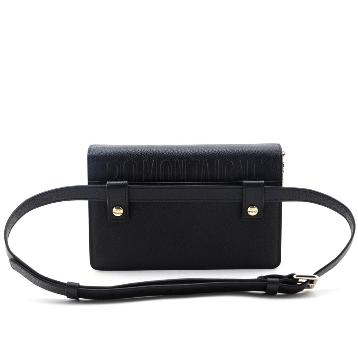 Dior Black Grained Calfskin 2-in-1 30 Montaigne Pouch