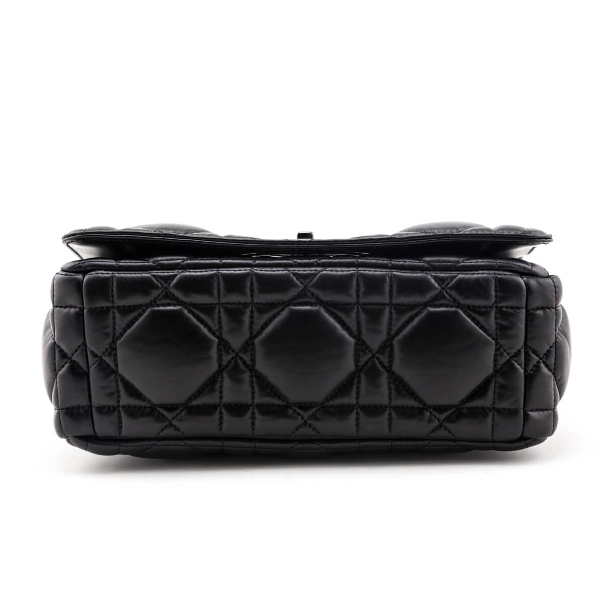 Dior Black Lambskin Quilted Macrocannage Medium Caro Bag