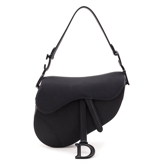 Dior Black Ultramatte Calfskin Saddle Bag