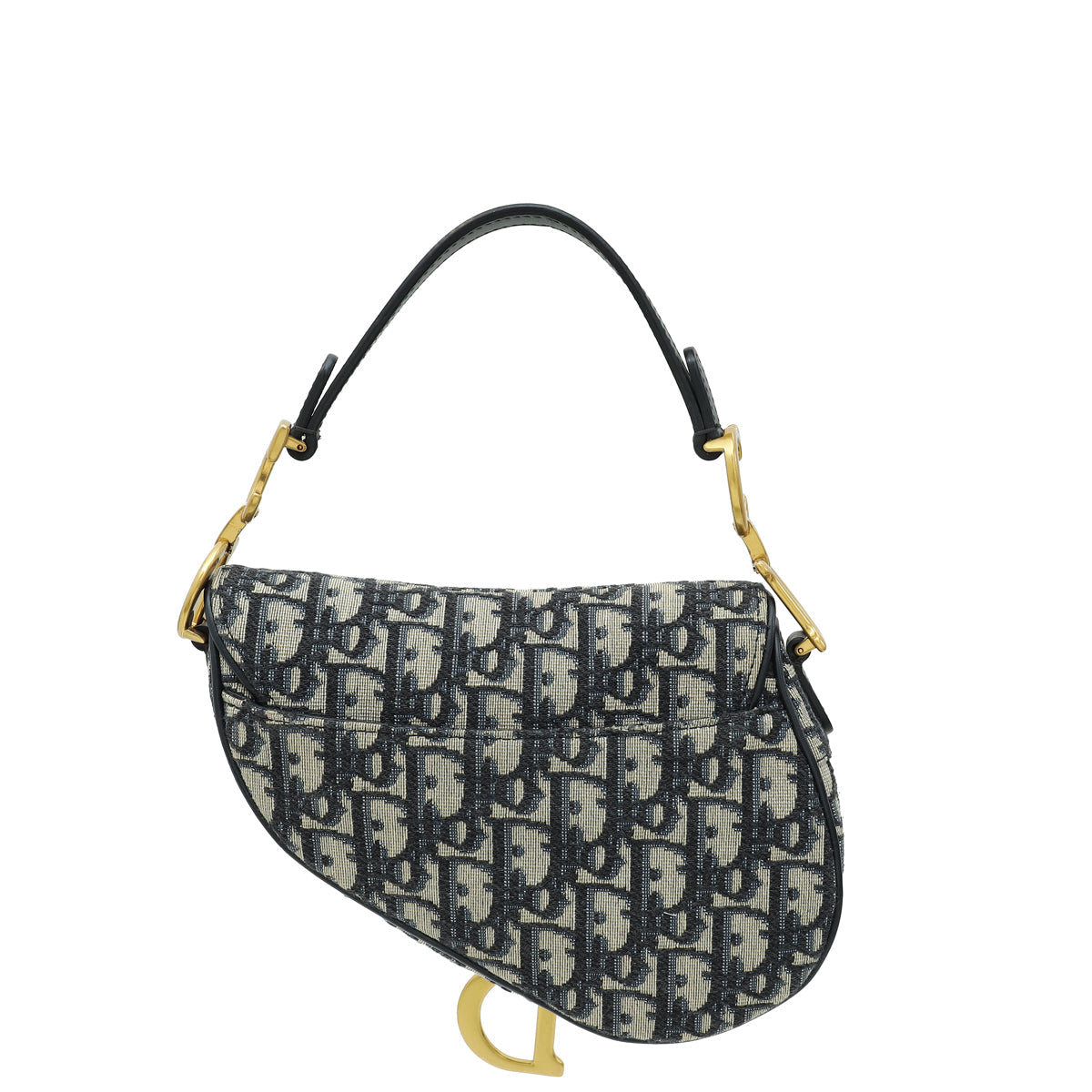 Christian Dior Navy Blue Oblique Saddle Mini Bag W/ Adjustable Strap