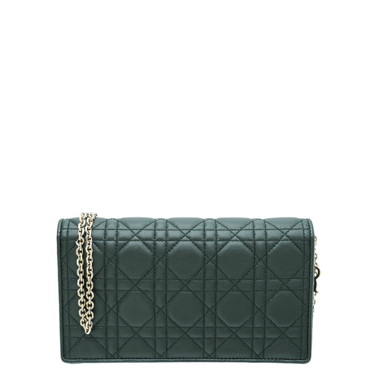 Christian Dior Forest Green Lady Dior Chain Pouch