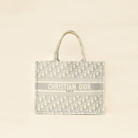 Christian Dior Grey Oblique Book Tote Medium Bag