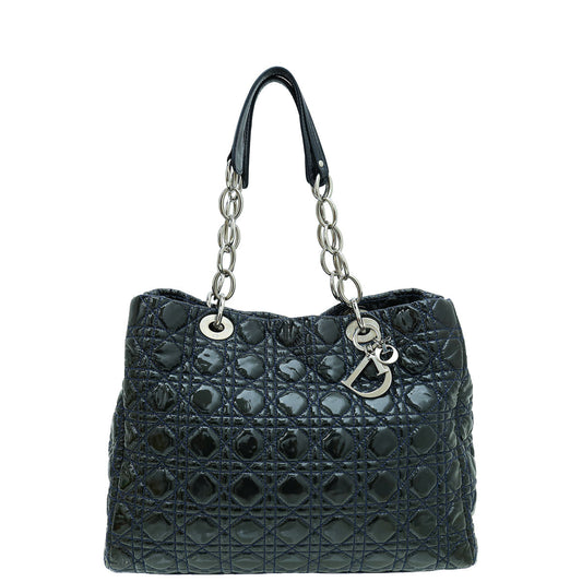 Christian Dior Indigo Blue Lady Dior Soft Tote Large Bag