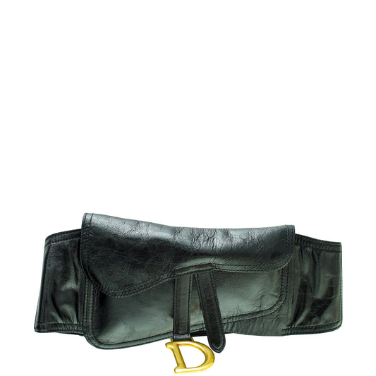 Christian Dior Black Saddle Belt Bag