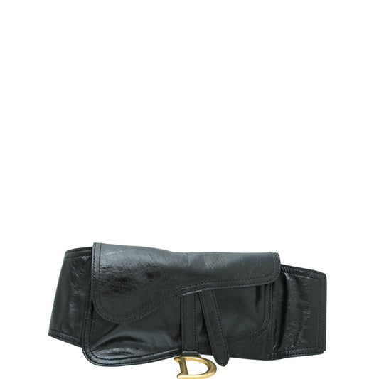 Christian Dior Black Saddle Belt Bag