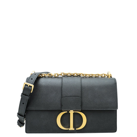 Christian Dior Black 30 Montaigne Flap Chain Bag