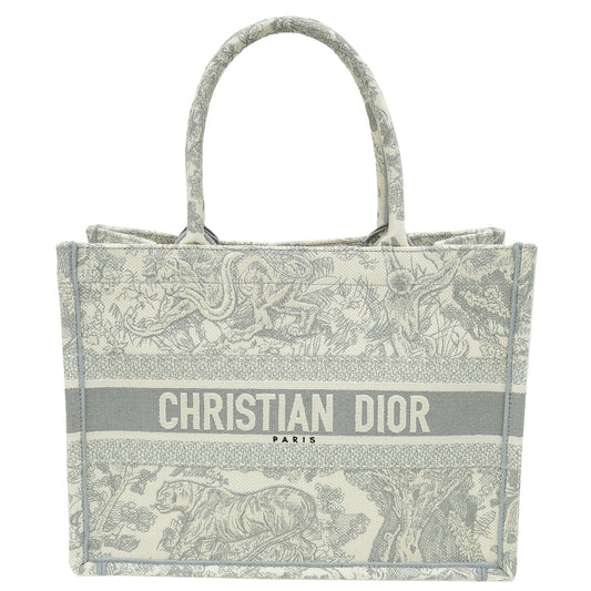 Christian Dior Grey Toile De Jouy Book Tote Medium Bag