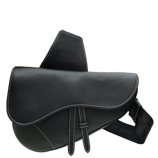 Christian Dior Black Saddle Crossbody Bag