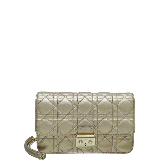 Christian Dior Metallic Gold Miss Dior Promenade Chain Pouch