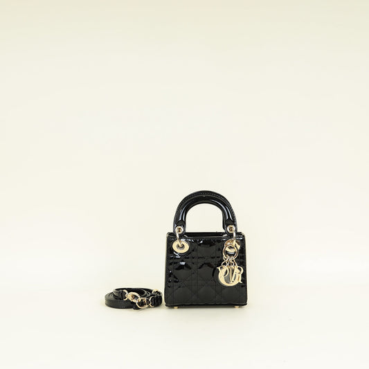 Christian Dior Black Lady Dior Micro Bag