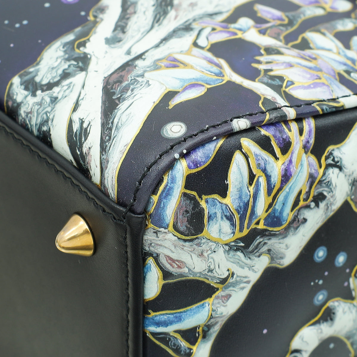 Christian Dior Dark Blue L.E Lady Dior Raqib Shaw Medium Bag