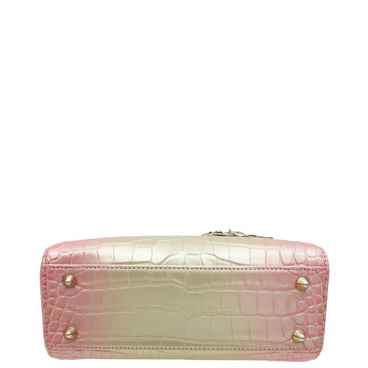Christian Dior Metallic Bicolor Alligator Lady Dior Small Bag