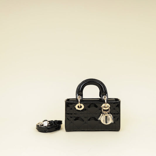 Christian Dior Black Cannage Micro Lady D-Joy Bag