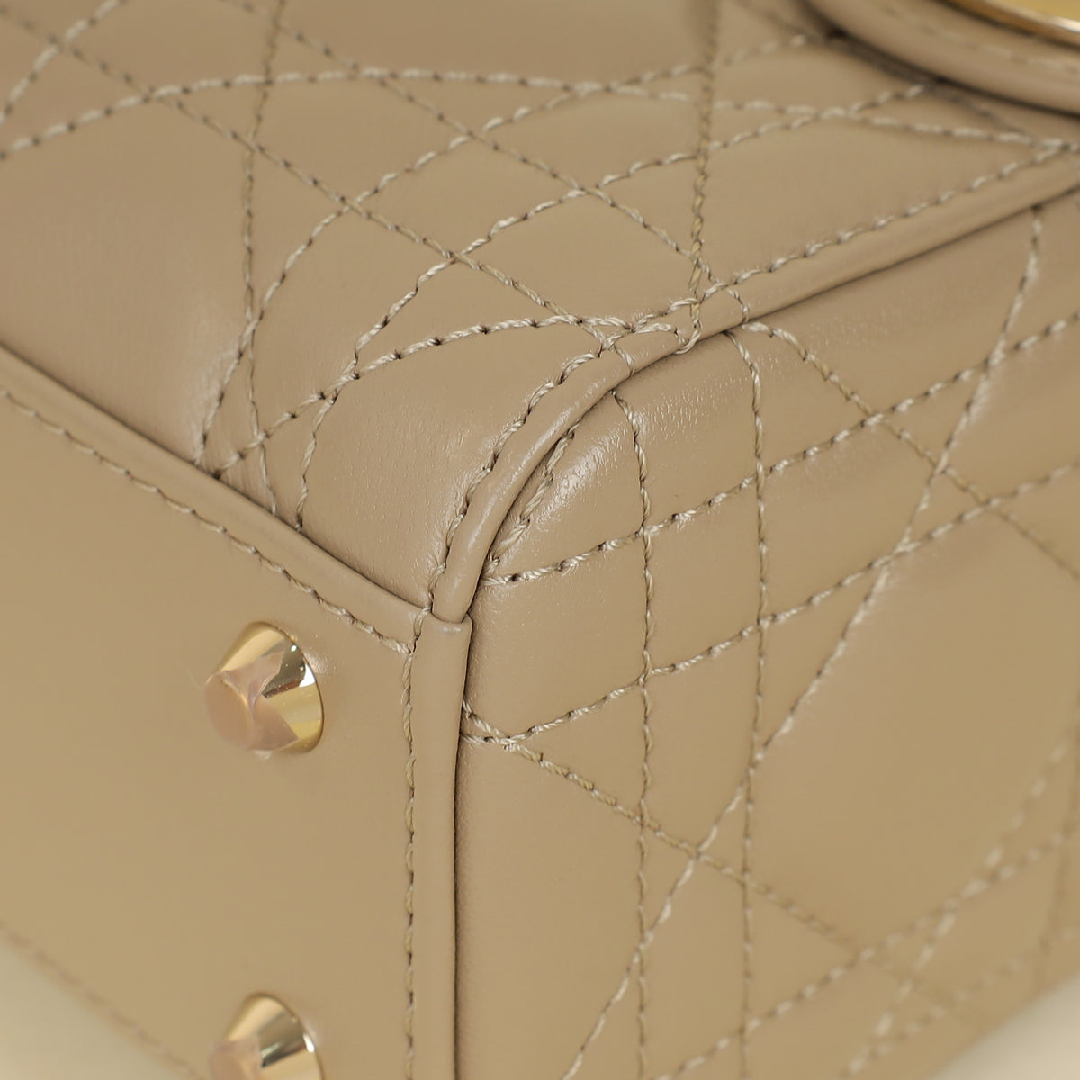 Christian Dior Beige Lady Dior Mini Chain Bag