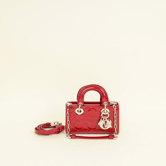 Christian Dior Cherry Red Micro Lady D-joy Bag