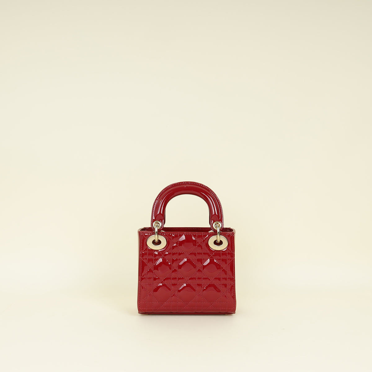 Christian Dior Cherry Red Lady Dior Mini Chain Bag