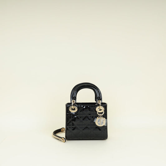 Christian Dior Black Lady Dior Mini Chain Bag