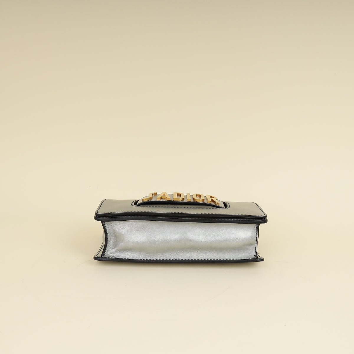 Christian Dior Metallic Grey J'adior Medium Flap Chain Bag