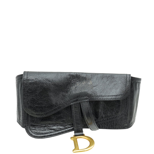 Christian Dior Black Saddle Belt Bag