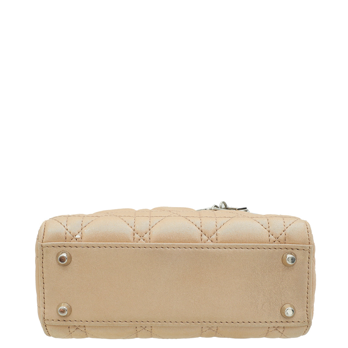 Christian Dior Metallic Nude Lady Dior Mini Shimmering Chain Bag