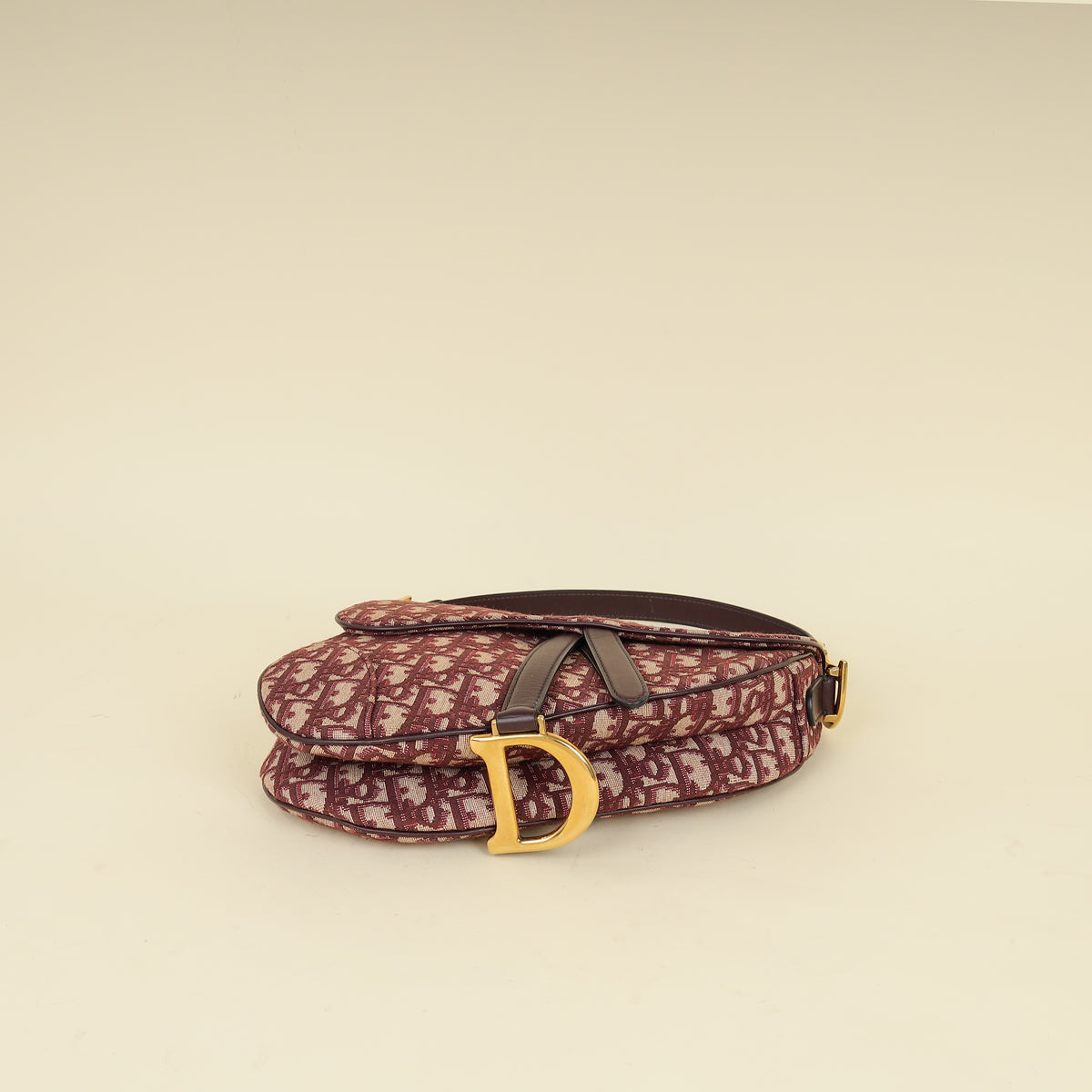 Christian Dior Burgundy Oblique Saddle Medium Bag