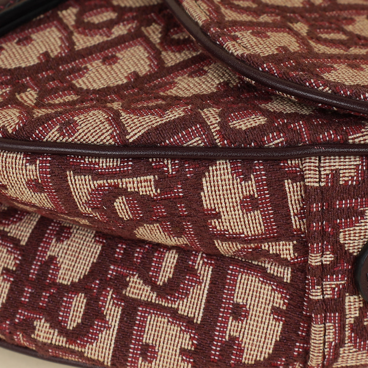 Christian Dior Burgundy Oblique Saddle Medium Bag