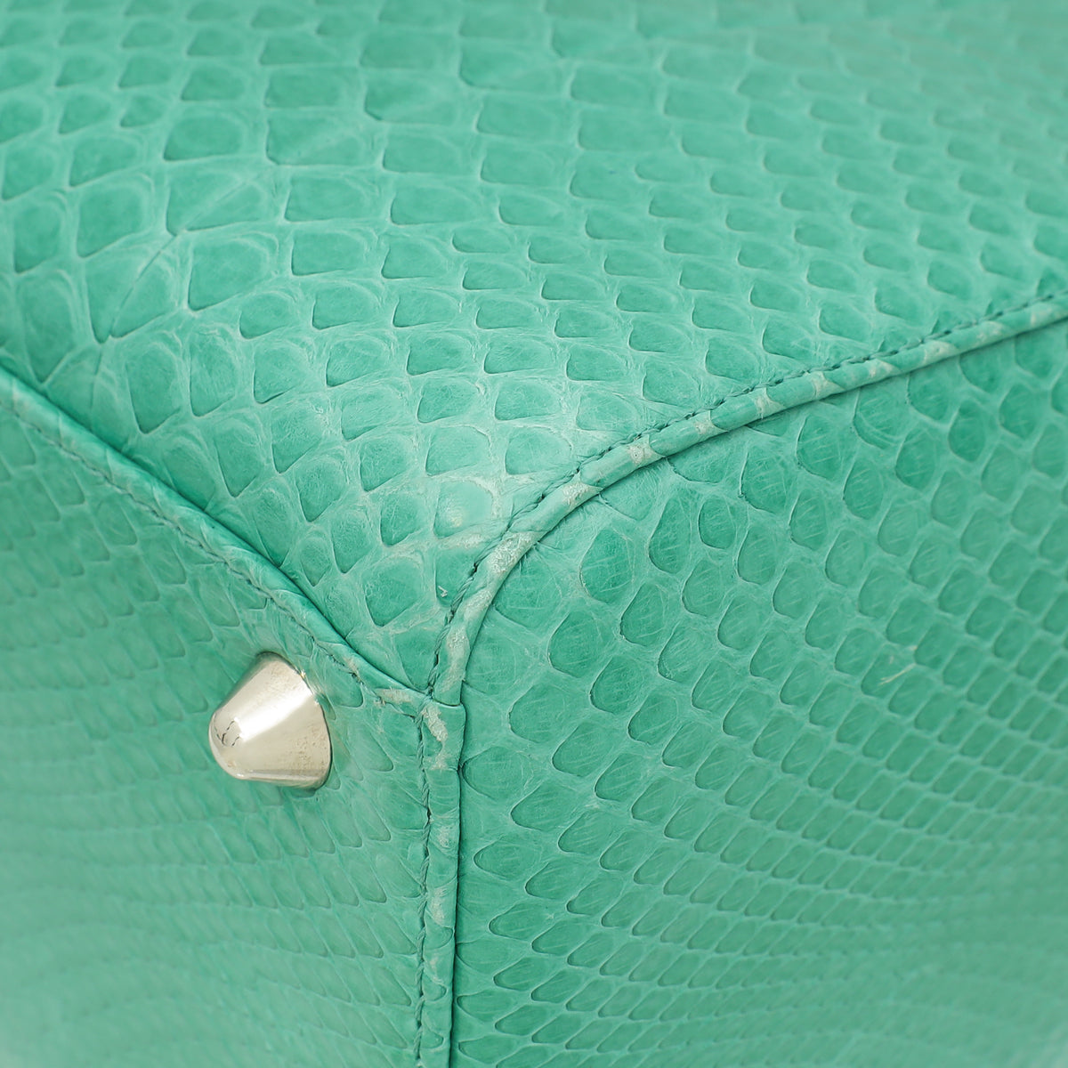Christian Dior Green Snakeskin Lady Dior Large Bag